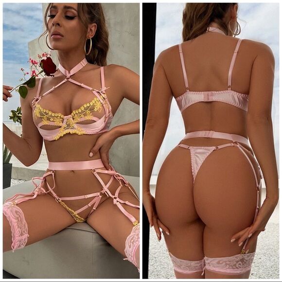provocative lingerie Other - ❤️ NEW Three piece Embroidery Lingerie Set